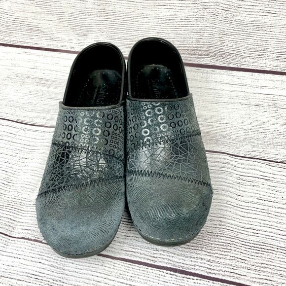 Sanita Clogs 0060240 Professional Comfort Navy Patchwork Embossed Textured Sz 39 - Picture 4 of 9